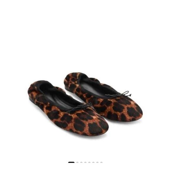 MNG by MANGO Leopard Calf Hair Ballerina Flat Women's 38 US 7.5 NWT - Picture 3 of 6